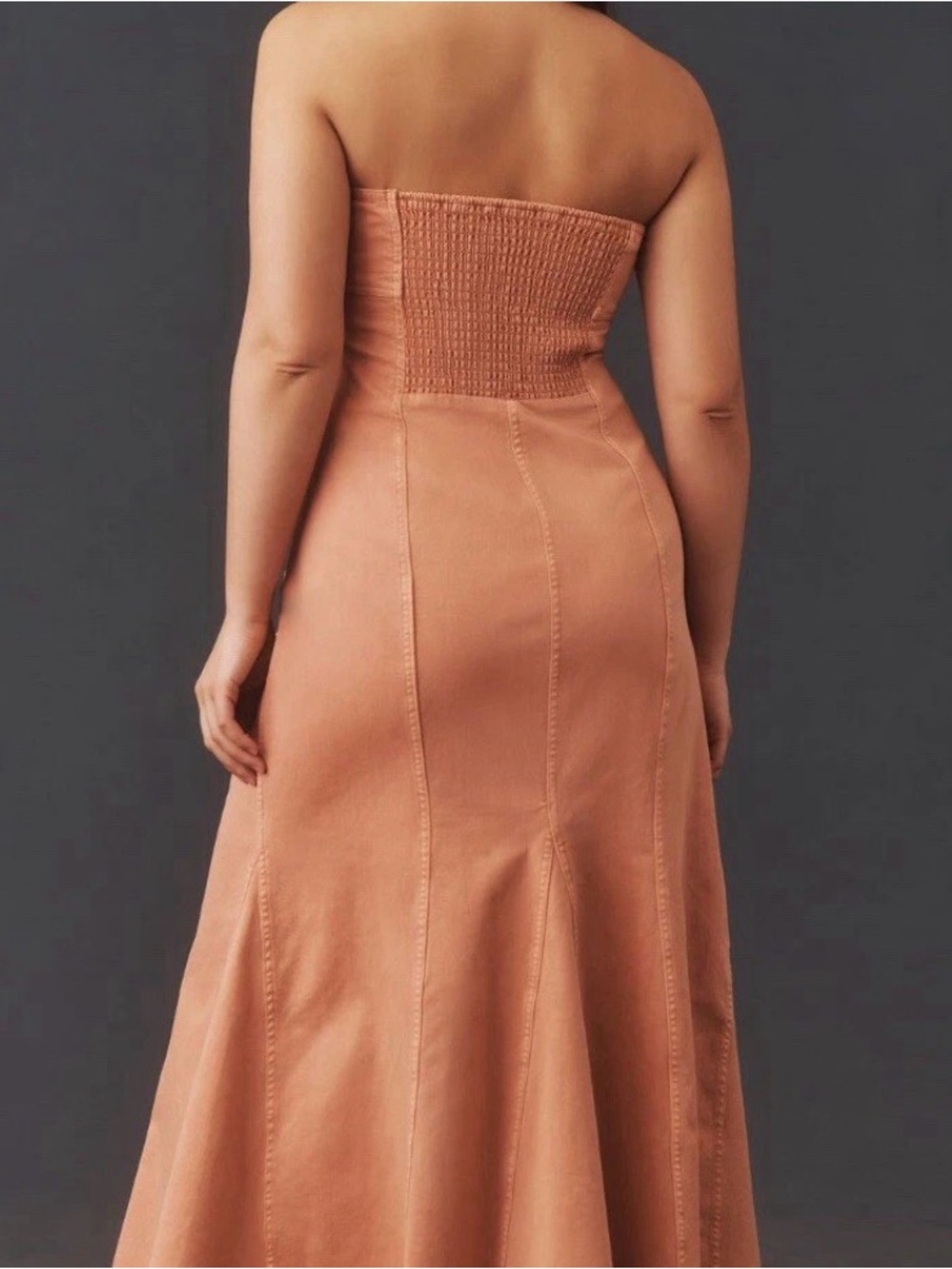 PILCRO ICON FLUTED MIDI DRESS Coral size 2X Anthropologie NWT - Picture 2 of 8